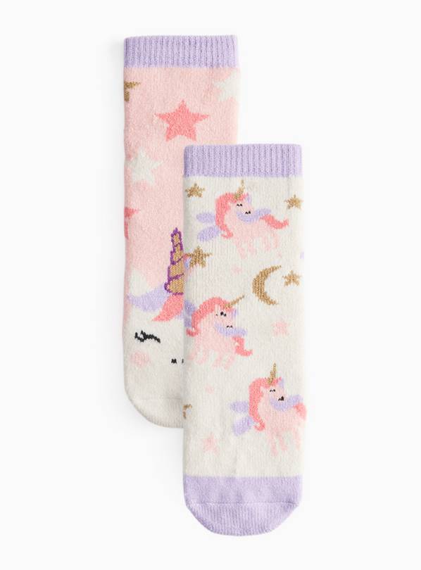 Pink Unicorn Socks 2 Pack 9-12 Infant